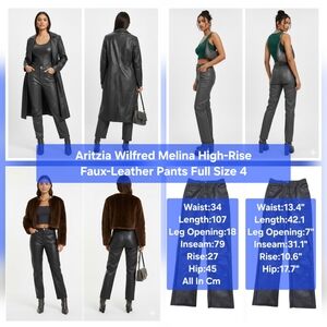 Aritzia Wilfred Melina High-Rise Faux-Leather Pants Full Size 4